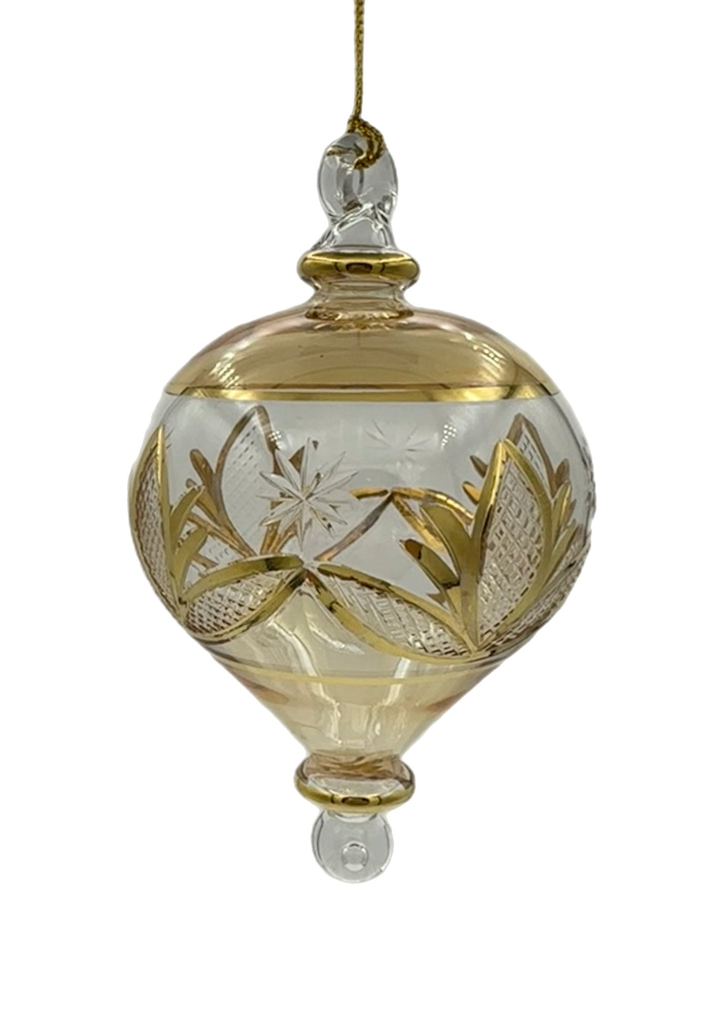 Radiant Bloom Glass Drop Ornament - 12cm