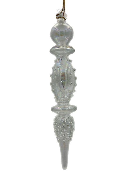 Frosted Spire Glass Ornament - 15cm