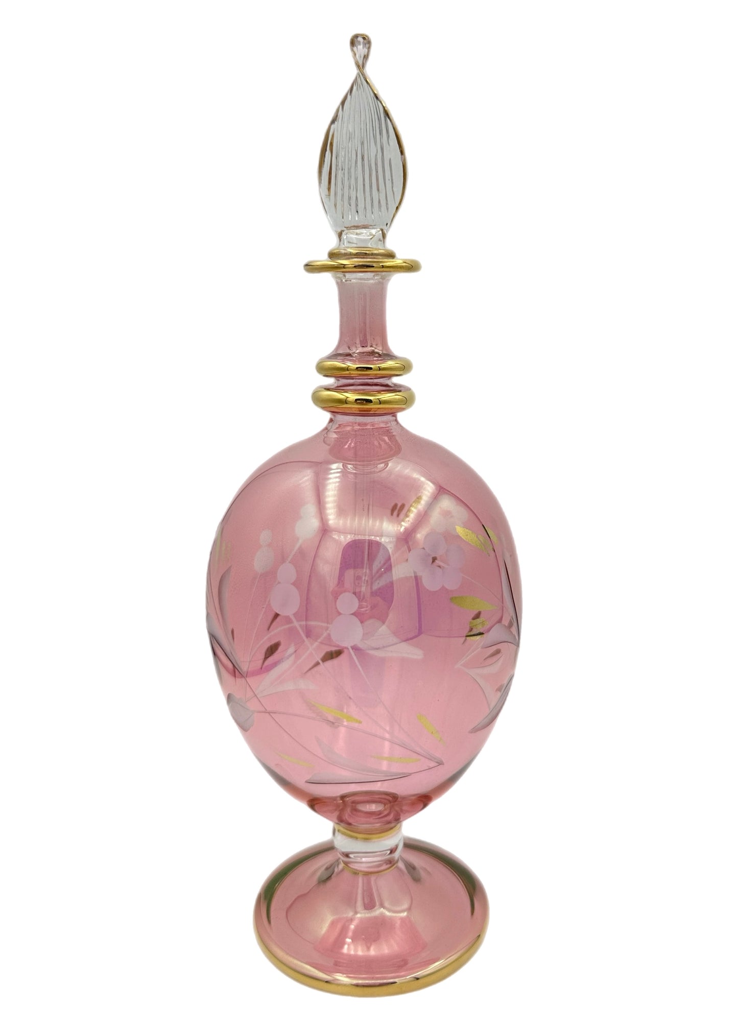 Blossom Etch Glass Perfume Bottle - 20cm