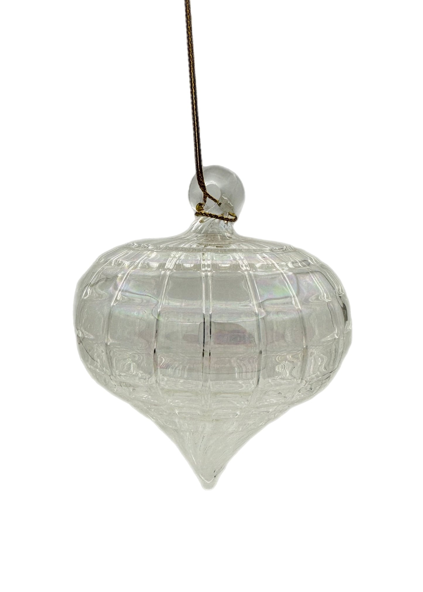Lattice Drop Glass Ornament - 14cm