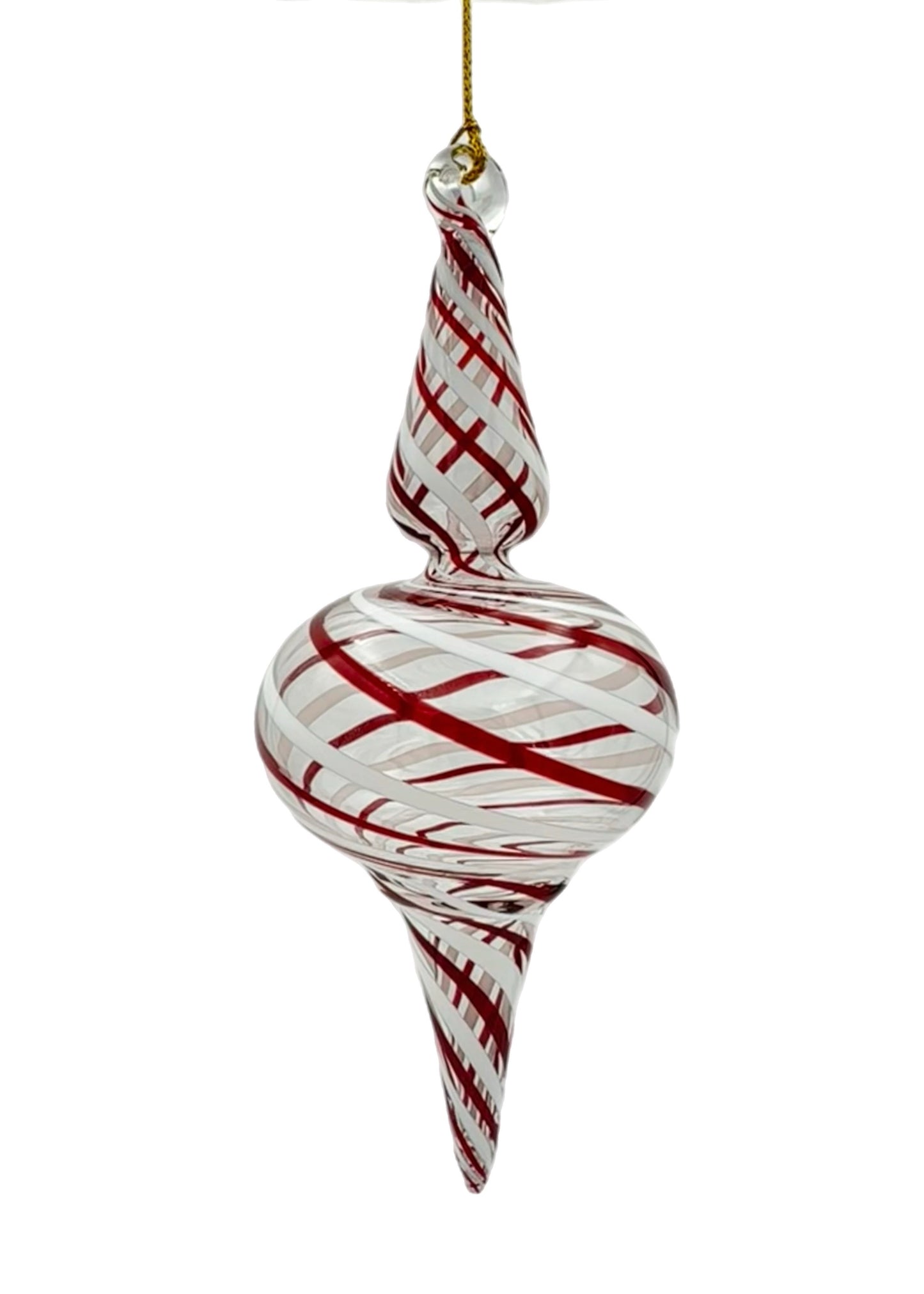 Candy Twist Glass Drop Ornament - 14cm