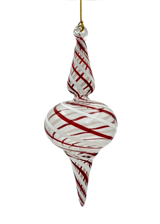 Candy Twist Glass Drop Ornament - 14cm