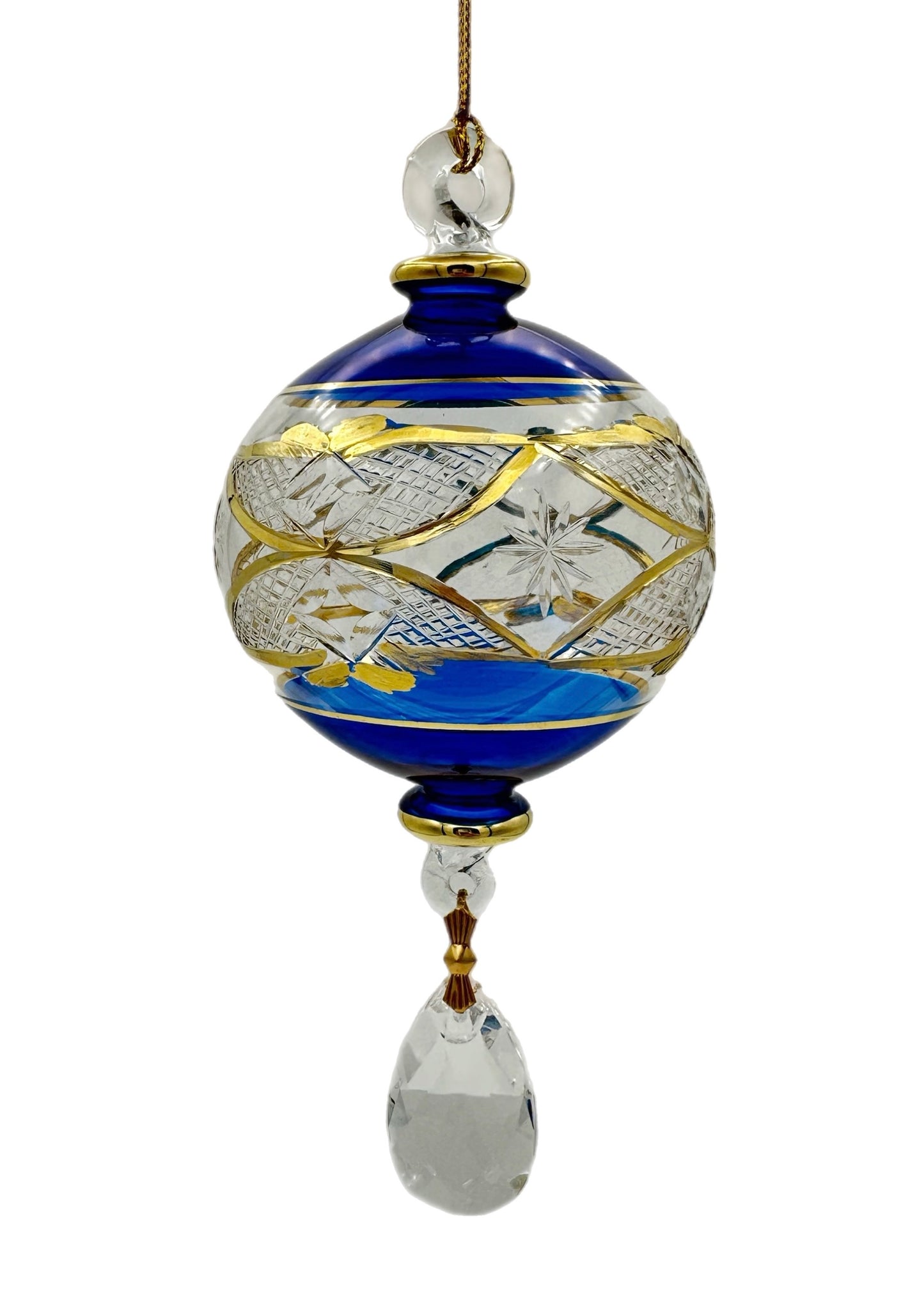 Midnight Crest Glass Ball Ornament - 13cm