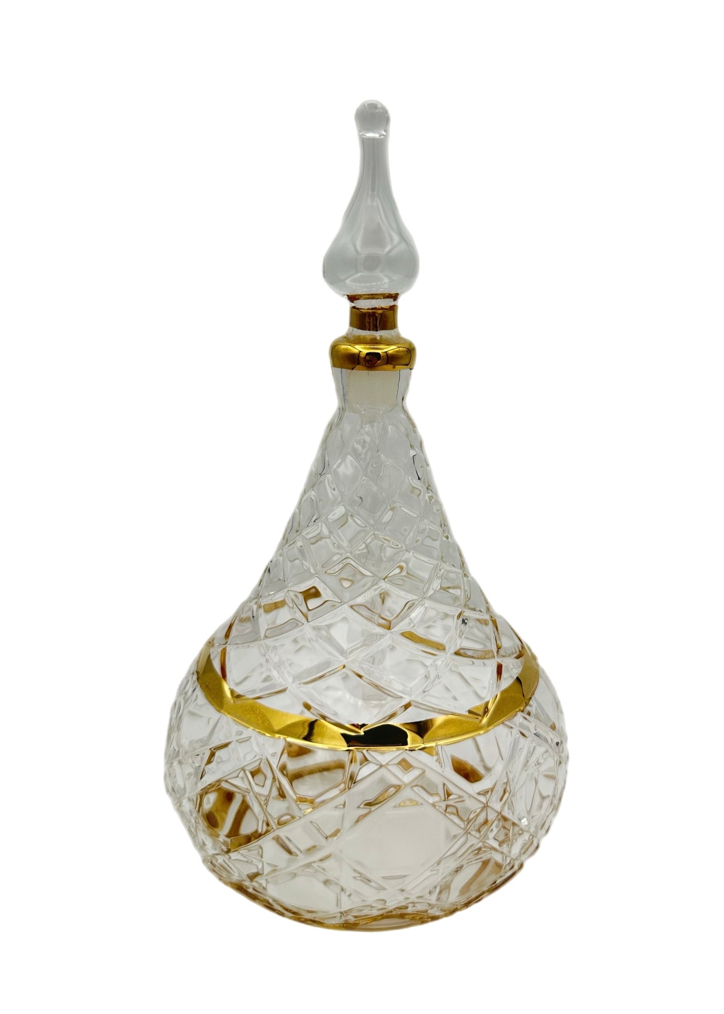 Crystal Weave Glass Perfume Bottle - 14cm
