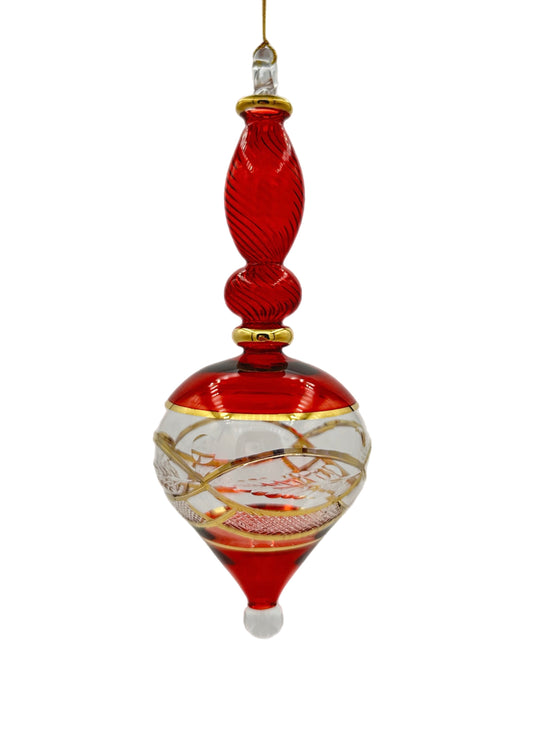 Baroque Spiral Glass Finial Ornament - 18cm