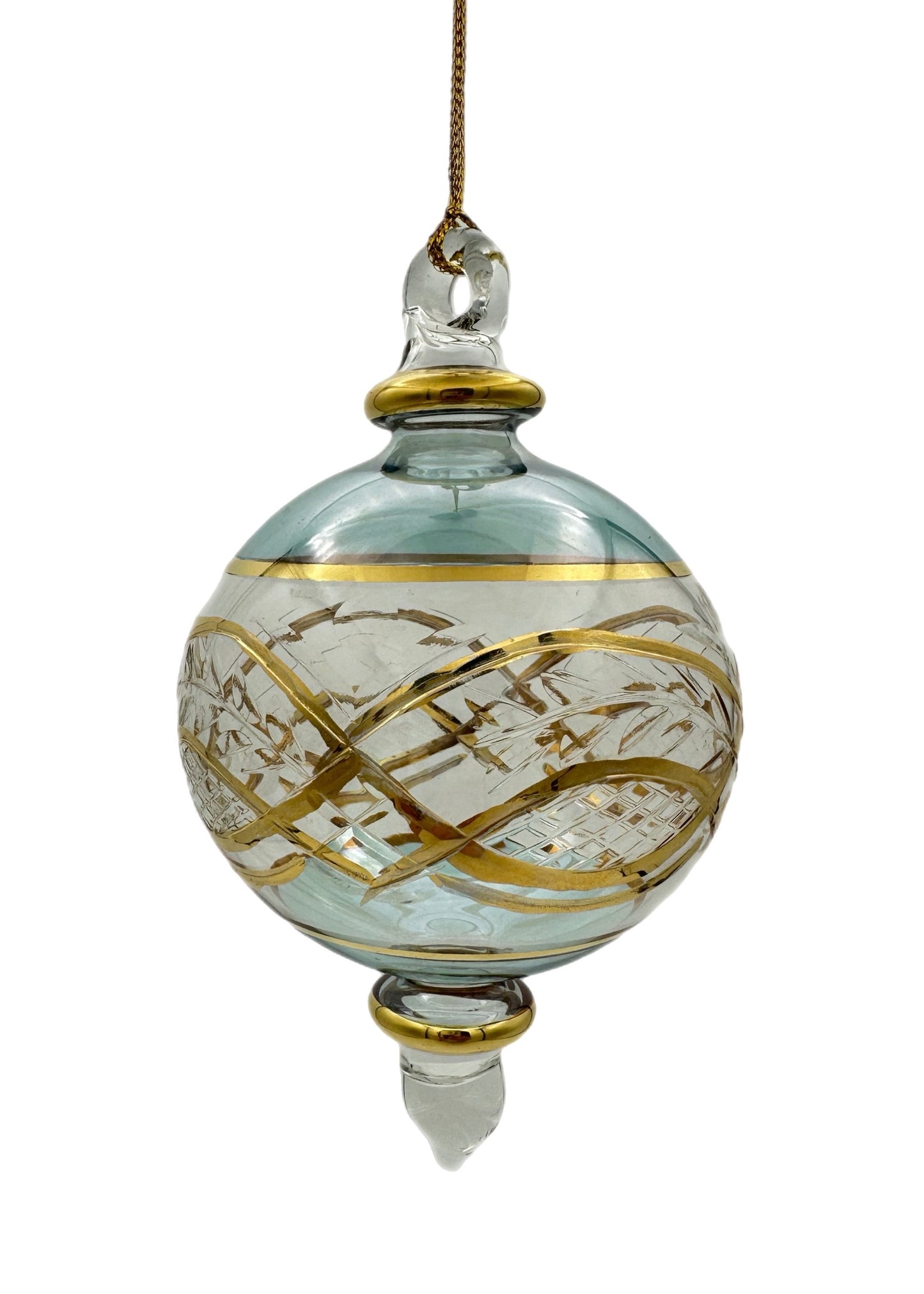 Royal Garland Glass Ball Ornament - 12cm