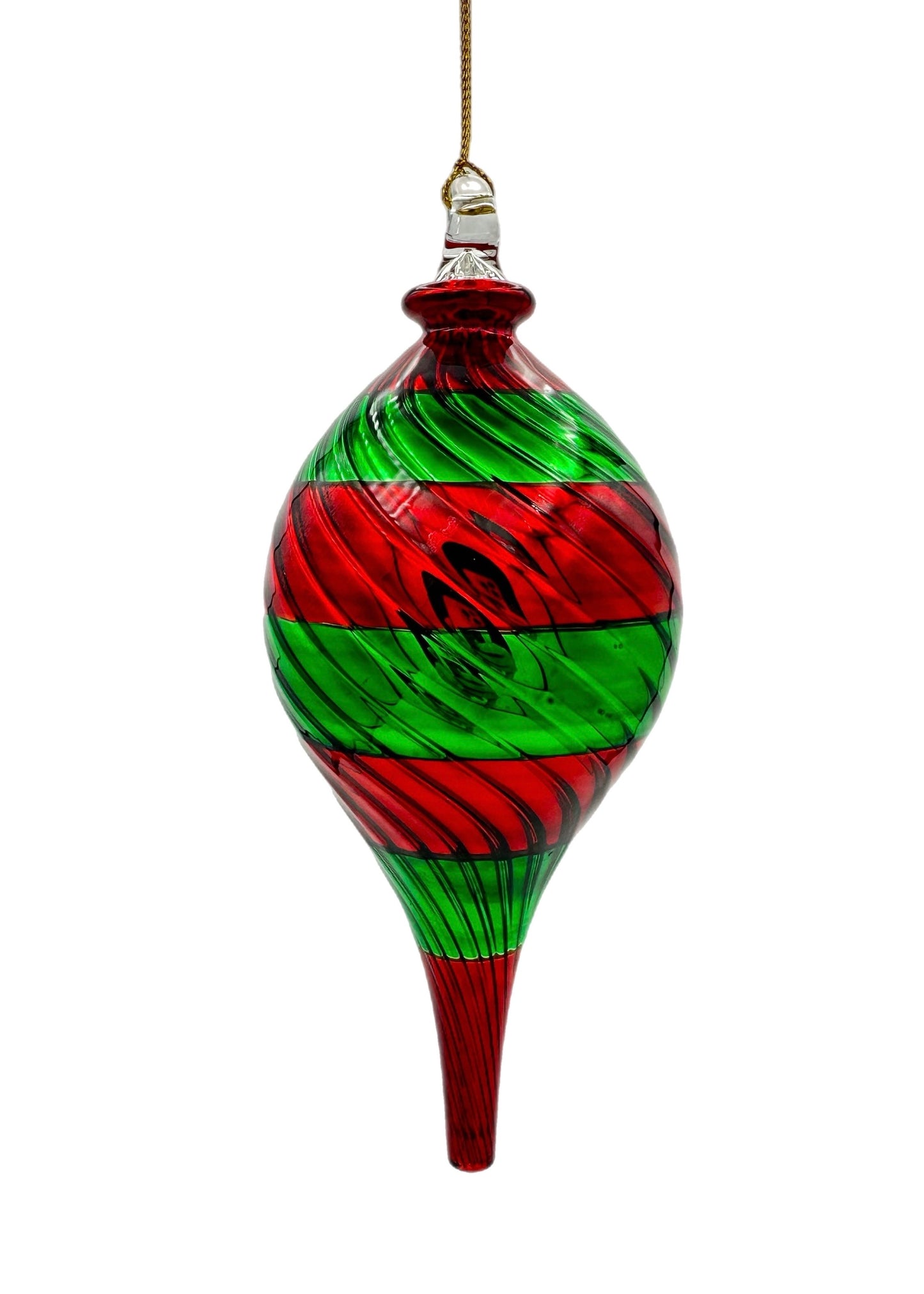 Twiststripe Glass Finial Ornament - 16cm