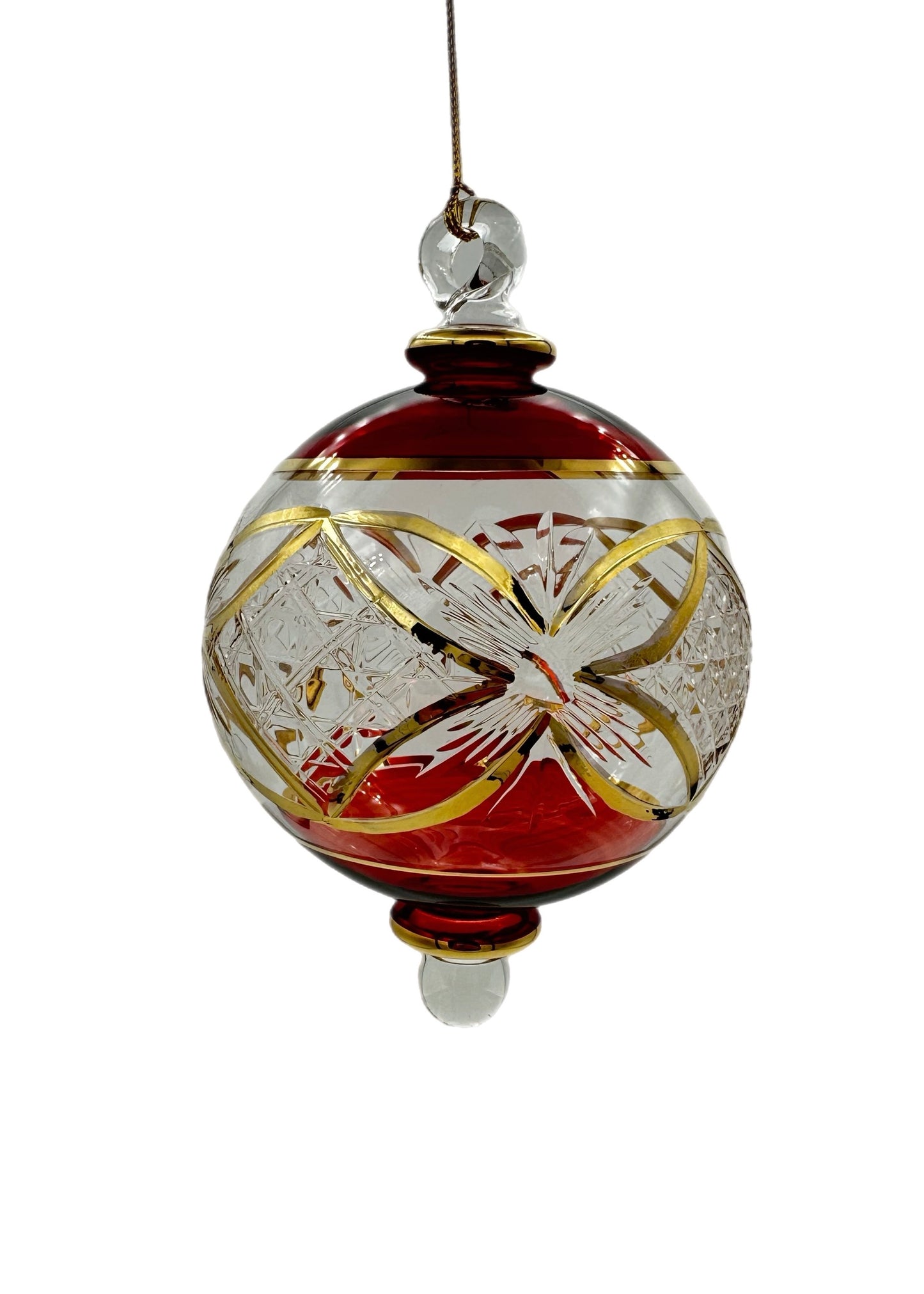 Crystal Bloom Glass Ball Ornament - 15cm