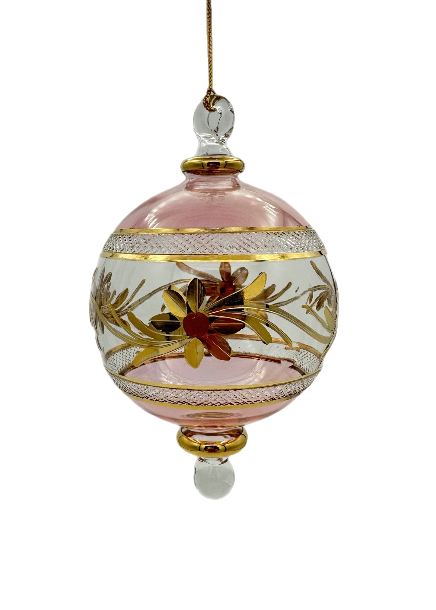 Golden Garland Glass Ornament - 15cm