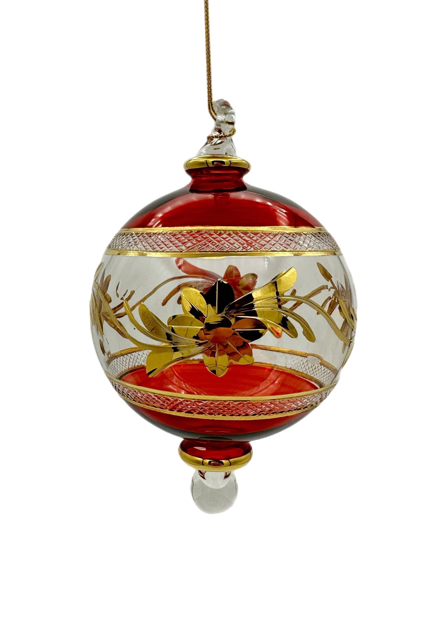 Golden Garland Glass Ornament - 15cm