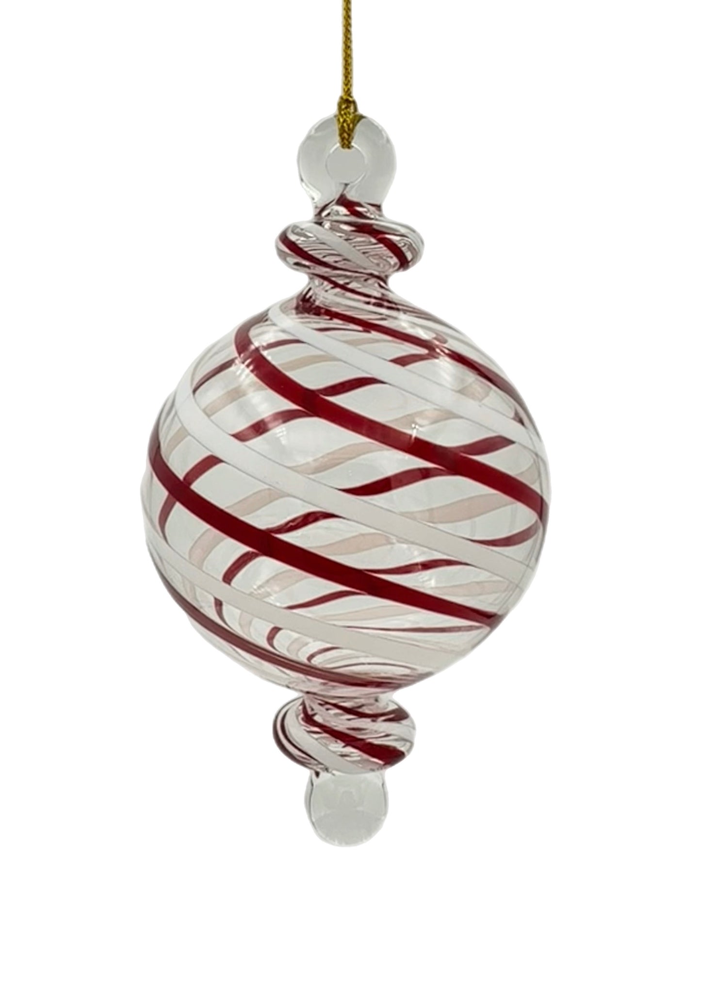 Spiral Whirl Glass Ball Ornament - 12cm