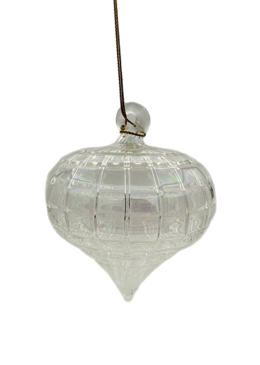 Lattice Drop Glass Ornament - 14cm