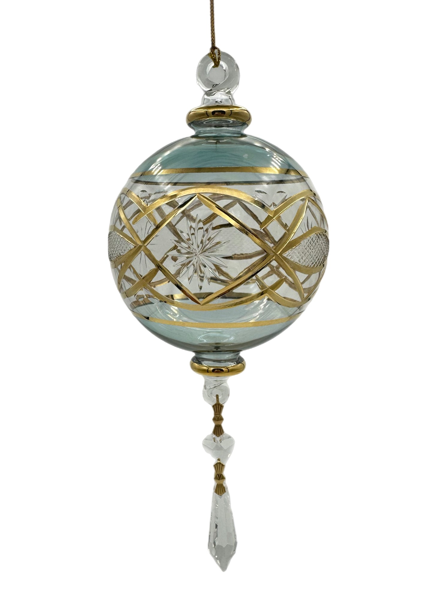 Regal Lattice Glass Drop Ornament - 20cm