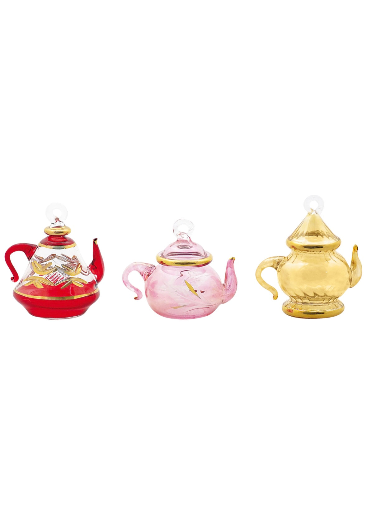 Tea Time Treasures Glass Ornament - Set of 3 - 7cm