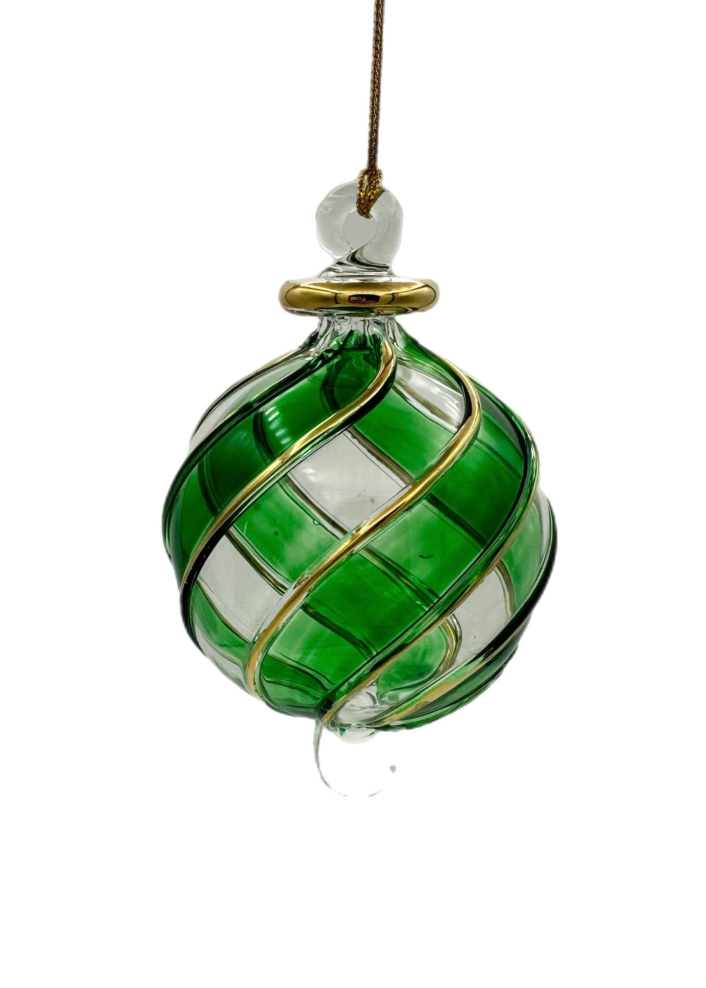 Twisted Ribbon Glass Bauble - 12cm