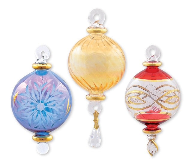 Heritage Glow Glass Ornament - Set of 3 - 8cm