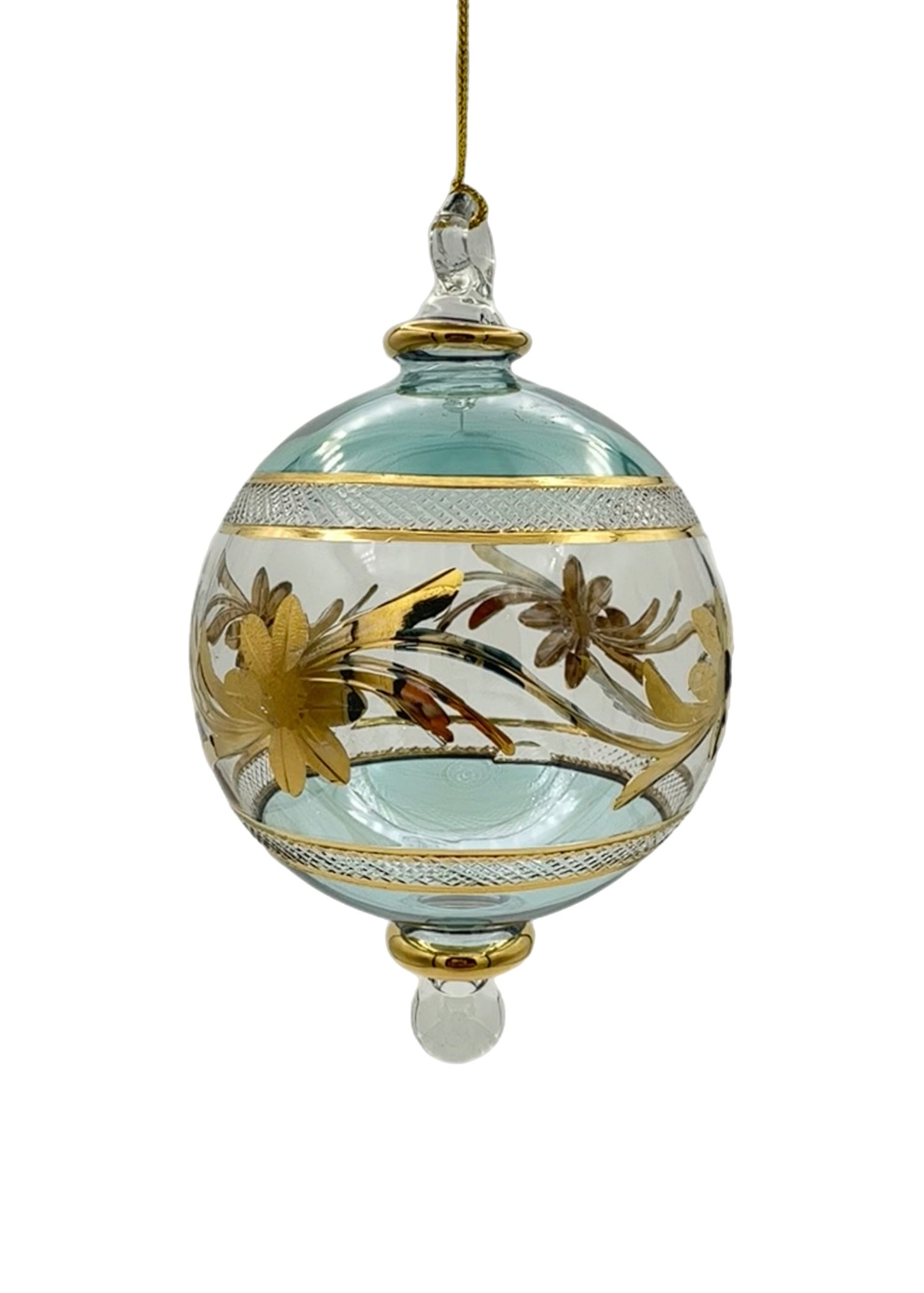 Golden Garland Glass Ornament - 15cm