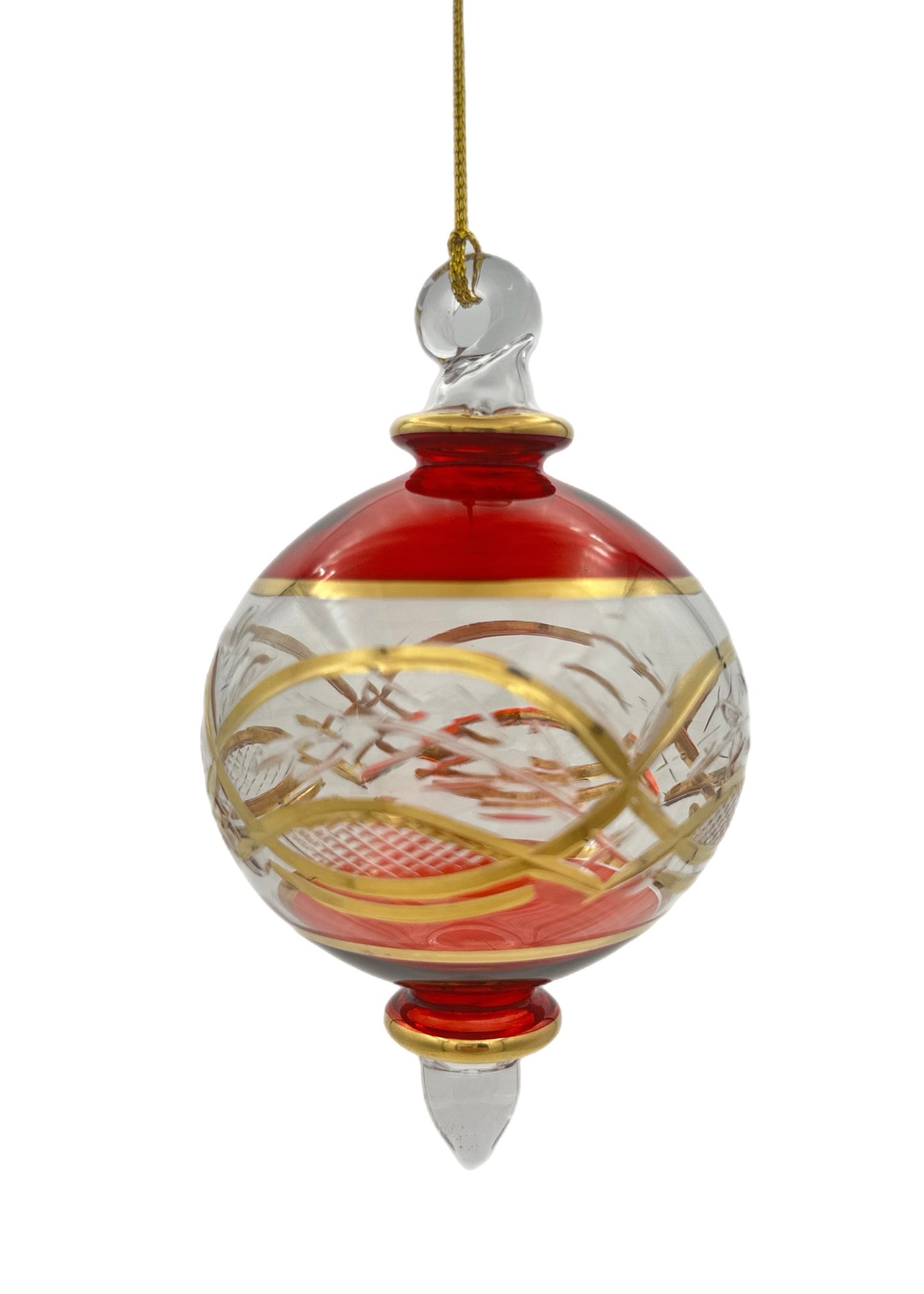 Royal Garland Glass Ball Ornament - 12cm