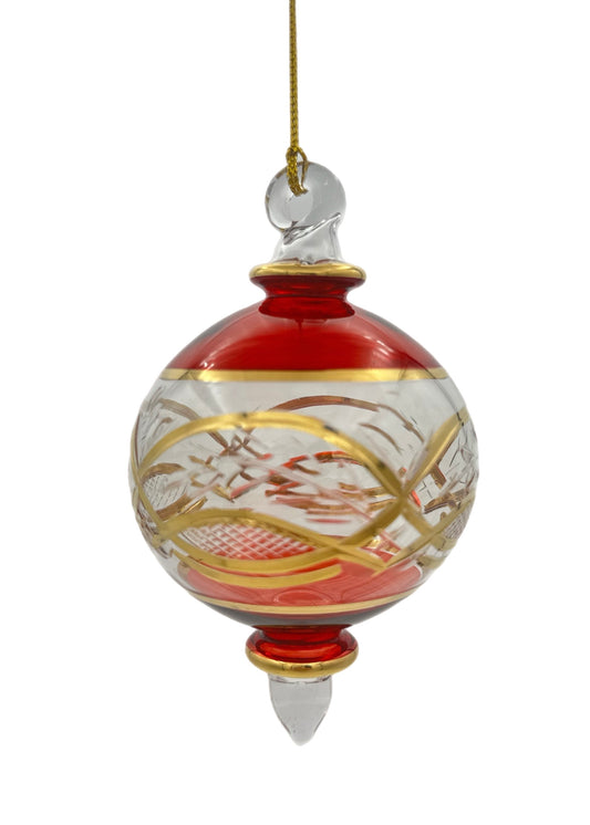Royal Garland Glass Ball Ornament - 12cm