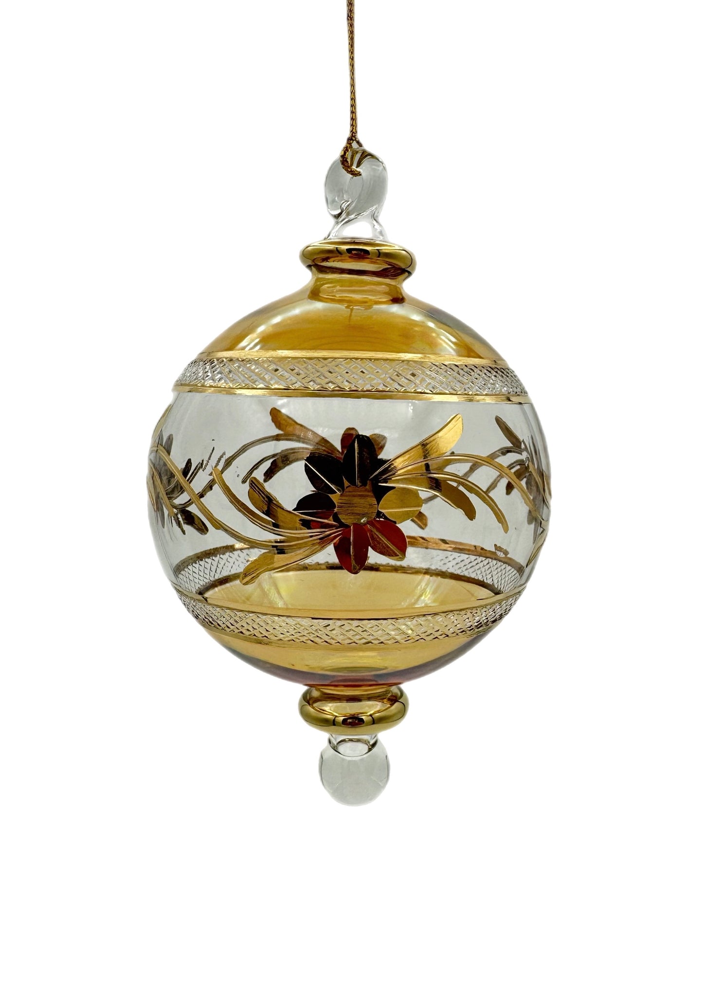 Golden Garland Glass Ornament - 15cm
