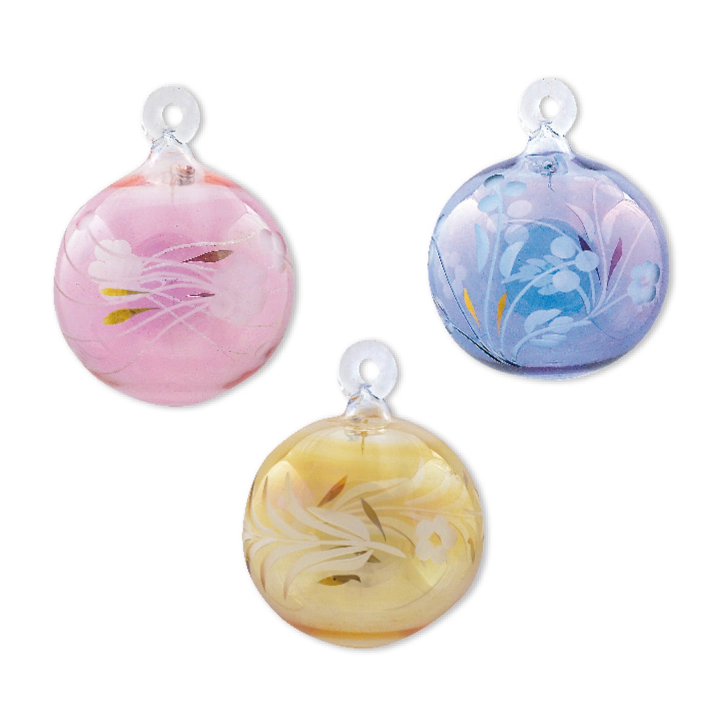 Petal Mist Glass Ornament - Set of 3 - 5cm