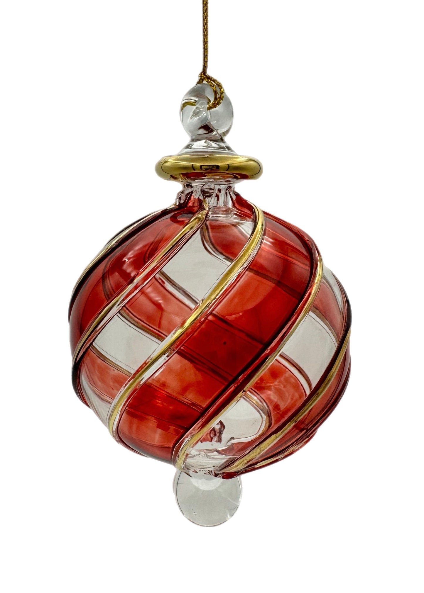 Twisted Ribbon Glass Bauble - 12cm