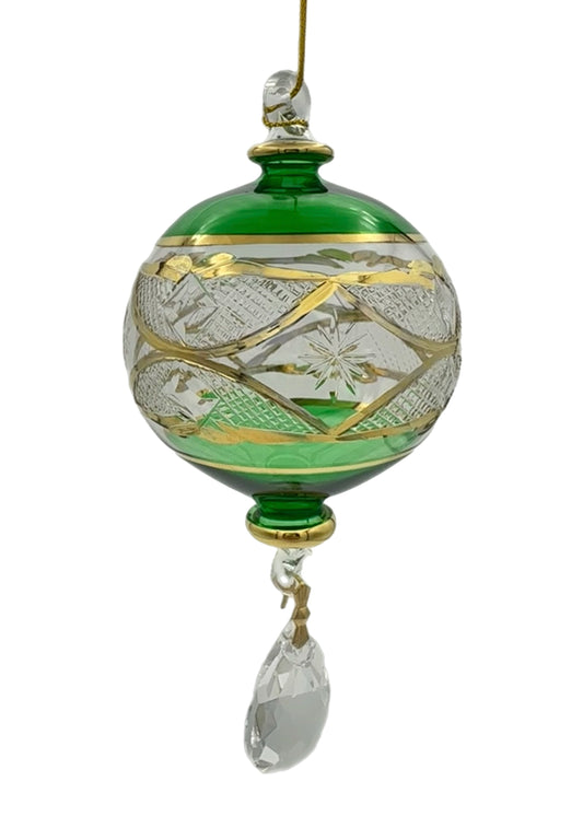 Midnight Crest Glass Ball Ornament - 13cm