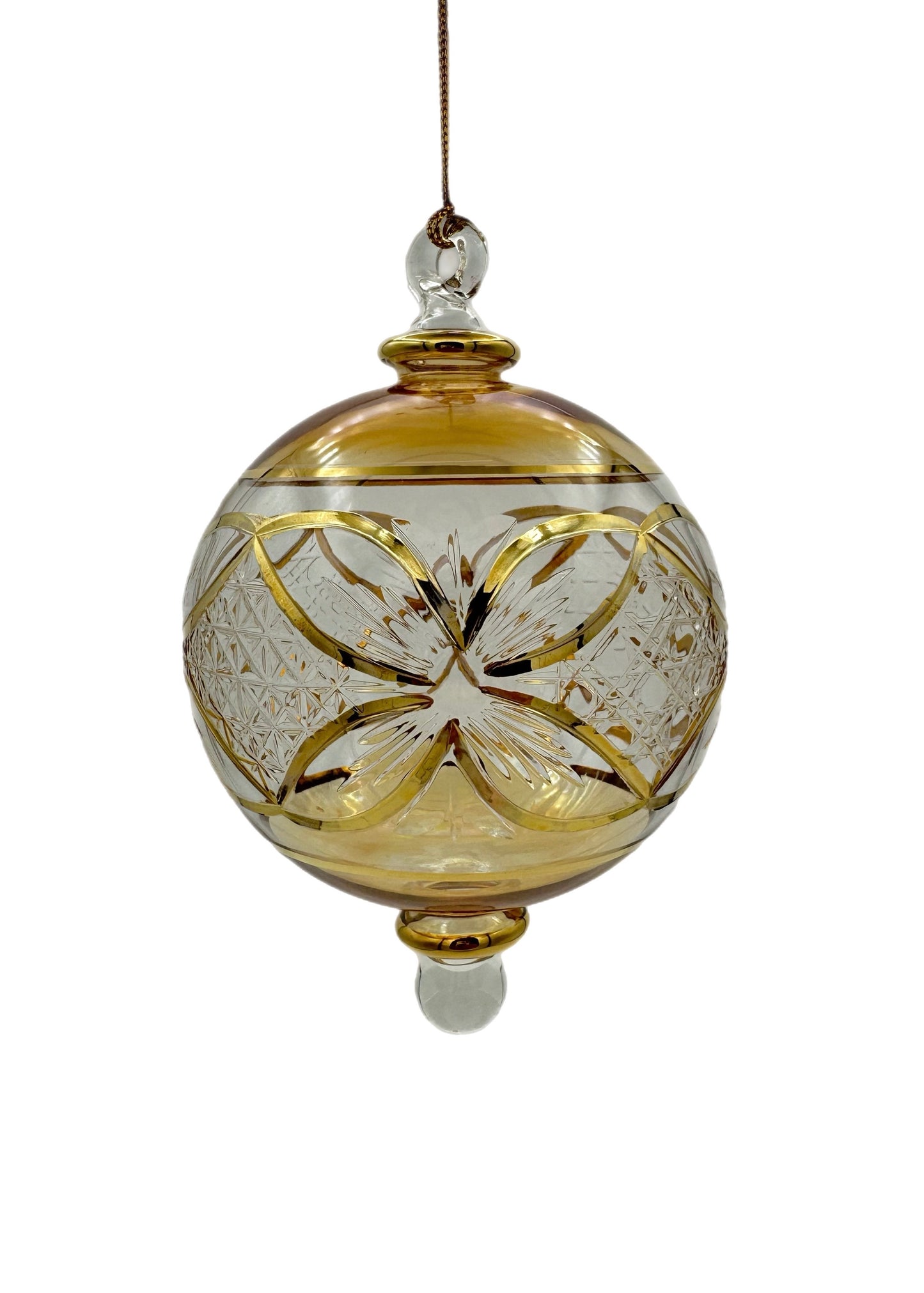 Crystal Bloom Glass Ball Ornament - 15cm