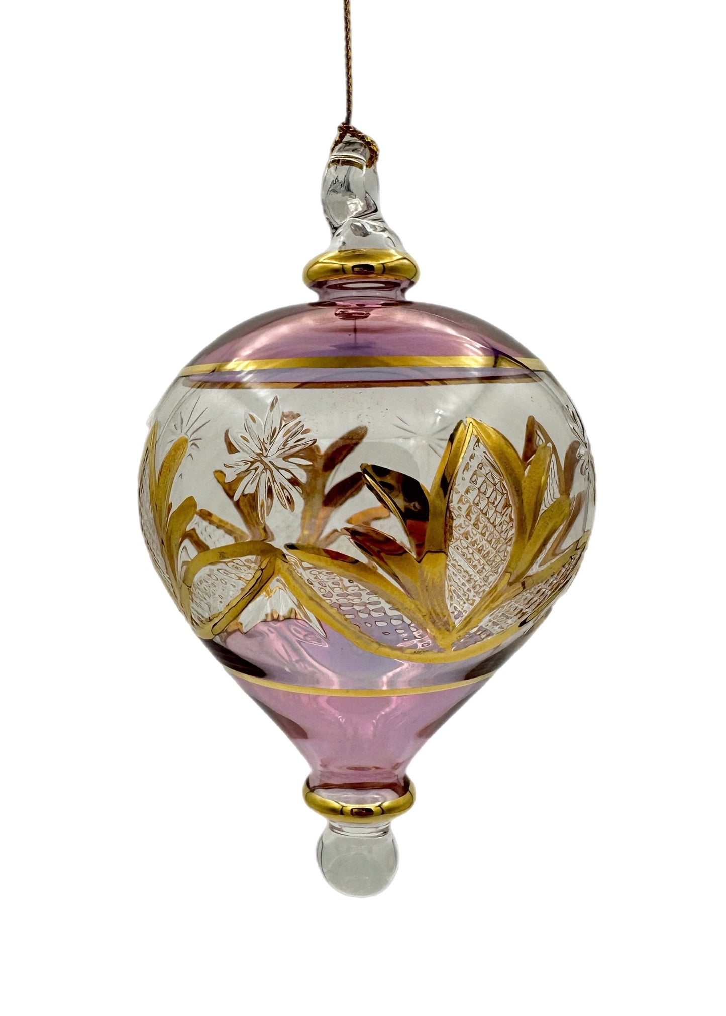 Radiant Bloom Glass Drop Ornament - 12cm