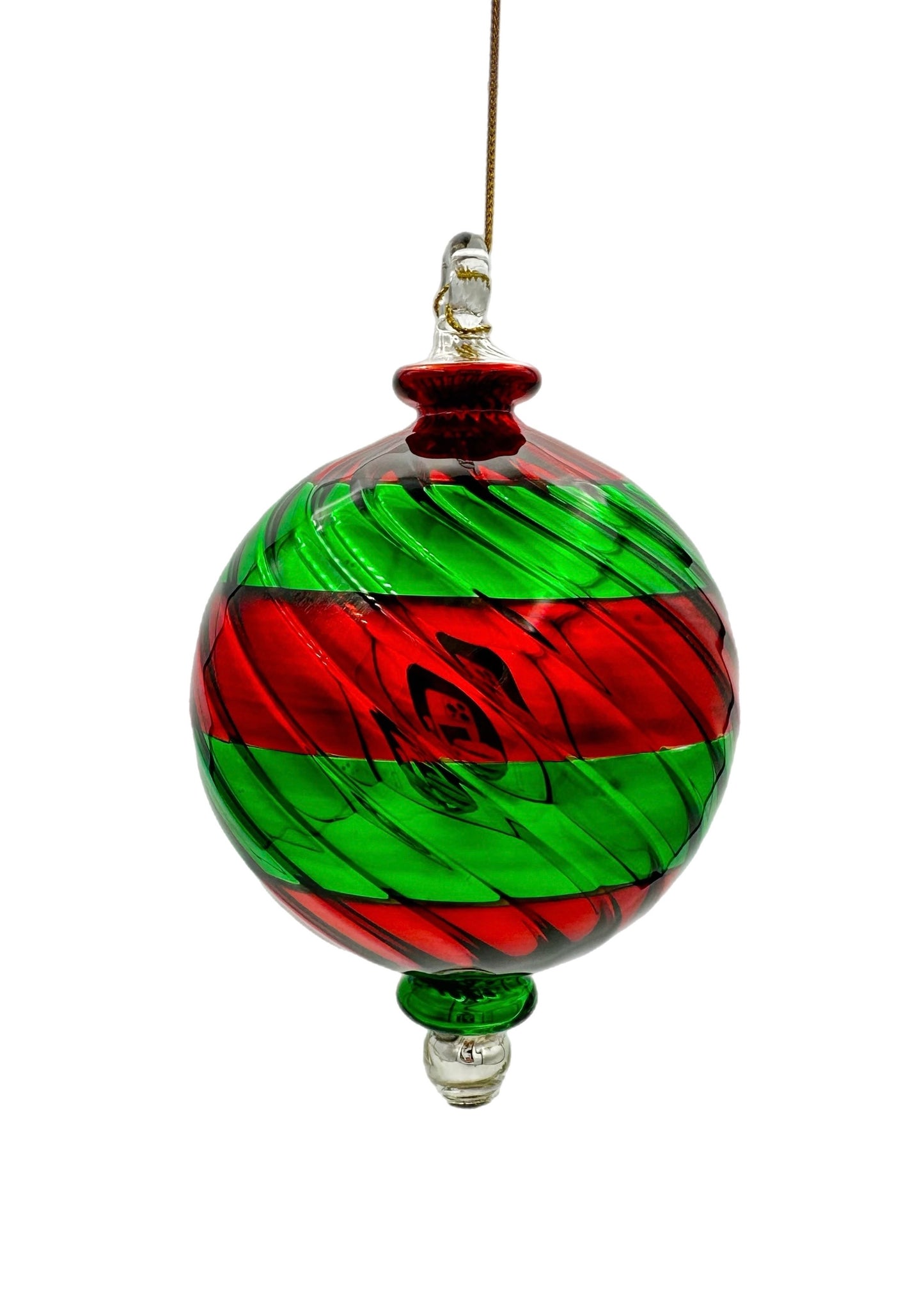 Twiststripe Glass Ball Ornament - 14cm