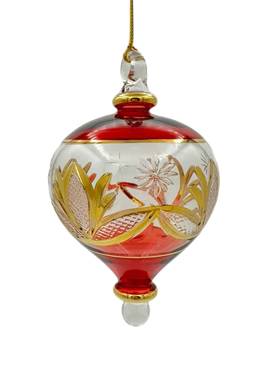 Radiant Bloom Glass Drop Ornament - 12cm